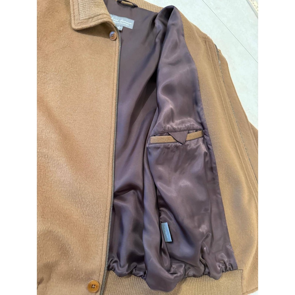 Daniel Cremieux Signature Collection Alpaca Wool Bomber Jacket Tan Camel Large L - Picture 2 of 8